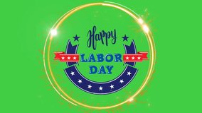 Happy Labor day ,green screen or chroma key motion video. FHD Quality 1080 animation video with USA pattren,Mechanical and instrumental background green screen. Labor Day green background green 
