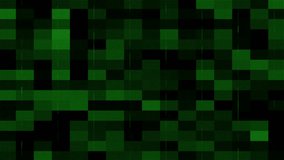 4k Green digital technology, green on and off cubes on a black background