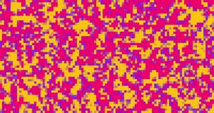 Animated multicolored pixel background. 4K resolution abstract pixel motion design transition. Pixel pattern loop animation.