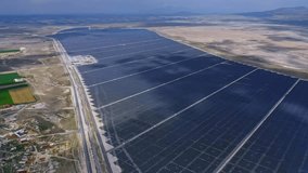 Karapınar solar power plant Europe's largest solar power plant. Aerial video 4K