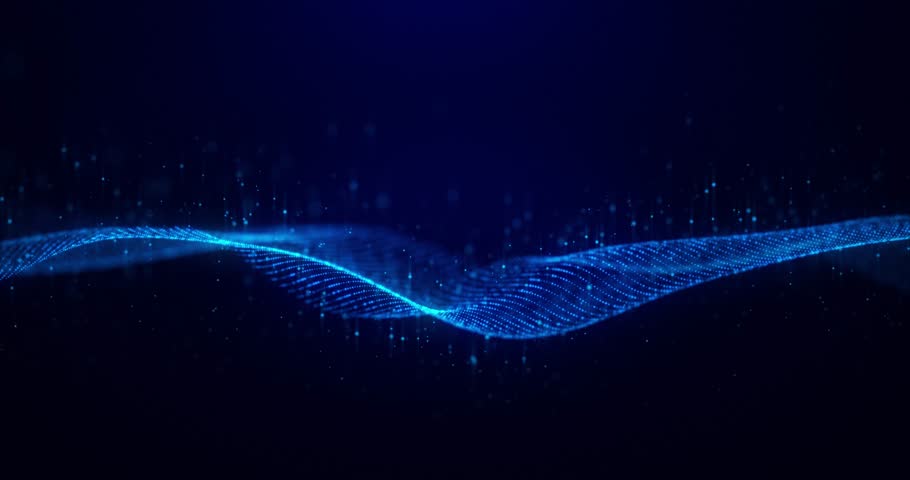 Abstract glowing digital cyber wave made of particles and dots moves on a blue background, big data visualization, futuristic and technological, 3D, 4K, seamless loop
 Royalty-Free Stock Footage #1107008945
