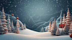 Christmas decorative with snowflake. seamless looping time-lapse virtual 4K video animation background.