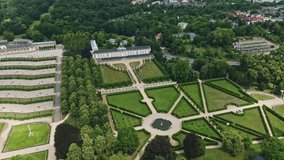 Drone shot of Sanssouci Picture Gallery Museum ( Bildergalerie von Sanssouci ) in the Sanssouci Park of Potsdam , Germany