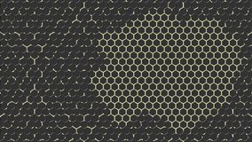 Gold Honeycomb Shape. Golden shine circuit motion on hexagon shapes background. - Powered by Shutterstock - Get 15% off with code: PIKWIZARD15
