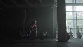 Powerlifting And Deadlift Workout In Dark Fitness Club, Woman Athlete Lifting Heavy Barbell - Powered by Shutterstock - Get 15% off with code: PIKWIZARD15