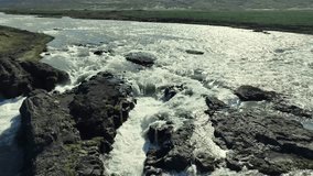 4k Cinematic Aerial Drone Footage of Godafoss Waterfall in Iceland