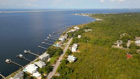 Aerial drone video Shoreline Park Gulf Breeze Florida circa 2023