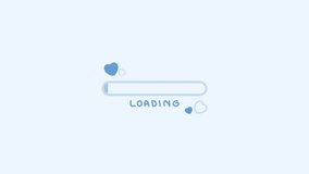 Download Bar progress. Cute blue heart loading animation
