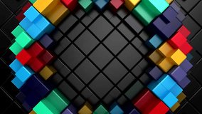 Cubes Form a Wave. Abstract motion, 3d rendering, 4k resolution
 - Powered by Shutterstock - Get 15% off with code: PIKWIZARD15