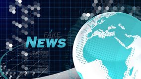 Animation of fake news text, globe with network of connections. Global networks, business, finances, computing and data processing concept digitally generated video. - Powered by Shutterstock - Get 15% off with code: PIKWIZARD15