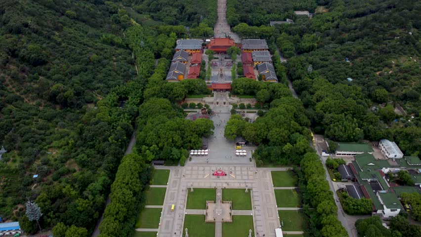 An aerial video of Grand Buddha at Ling Shan, Binhu District, Wuxi, Jiangsu, China