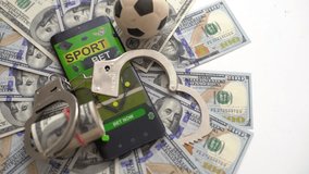 Casino chips, soccer ball and dice standing on smartphone with football pitch.  - Powered by Shutterstock - Get 15% off with code: PIKWIZARD15