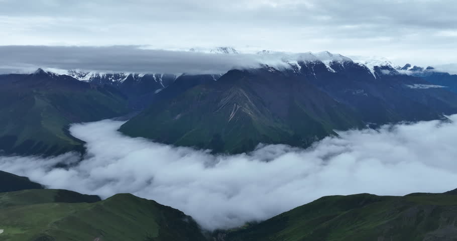 Beautiful sunrise landscape of Minya konka mountain in Sichuan, China