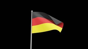 3d render loop seamless of german flag, fireworks and independence day teks. black screen