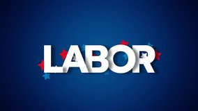 Happy Labor Day Typography - USA Labor Day text animation 4k footage