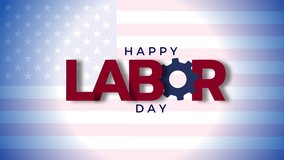Happy Labor Day Typography - USA Labor Day text animation 4k footage with American flag background - Powered by Shutterstock - Get 15% off with code: PIKWIZARD15