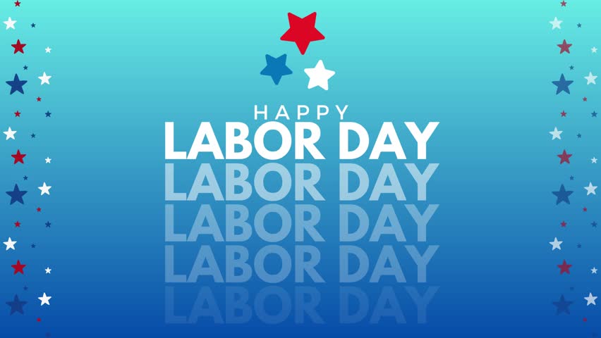 Happy Labor Day Typography - USA Labor Day text animation 4k footage