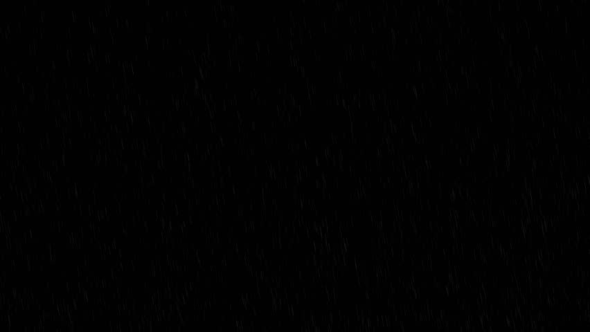 4K Rain Drops Falling effect on black background, rain with light. Heavy rain falling from dramatic Sky with dark stormy clouds. Falling water drops. Nature rainfall. clouds and fog. 3D Illustration