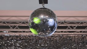 Rotating Mirror Ball in Retro Style Disco Club Party Decor