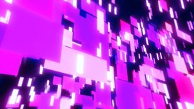 Purple energy squares and rectangles particles magic glowing hi-tech futuristic abstract background