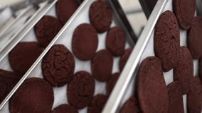 Preparation of brownie cookies in the confectionery shop. Confectionery production