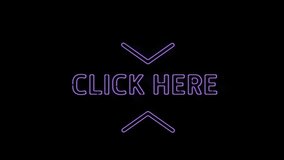 Animation of click here text and thumbs up icon on black background. Social media, digital interface, communication, computing and data processing concept digitally generated video. - Powered by Shutterstock - Get 15% off with code: PIKWIZARD15
