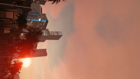 Moving through a tropical city at sunset seamless loop, Vertical video - Powered by Shutterstock - Get 15% off with code: PIKWIZARD15