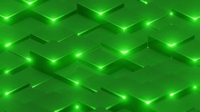 Green Abstract Glossed Cubes Background VJ Loop in 4K