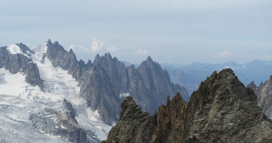 Alpine Majesty: A Mesmerizing Aerial View of Mont Blanc and Its Glaciers in the Alps