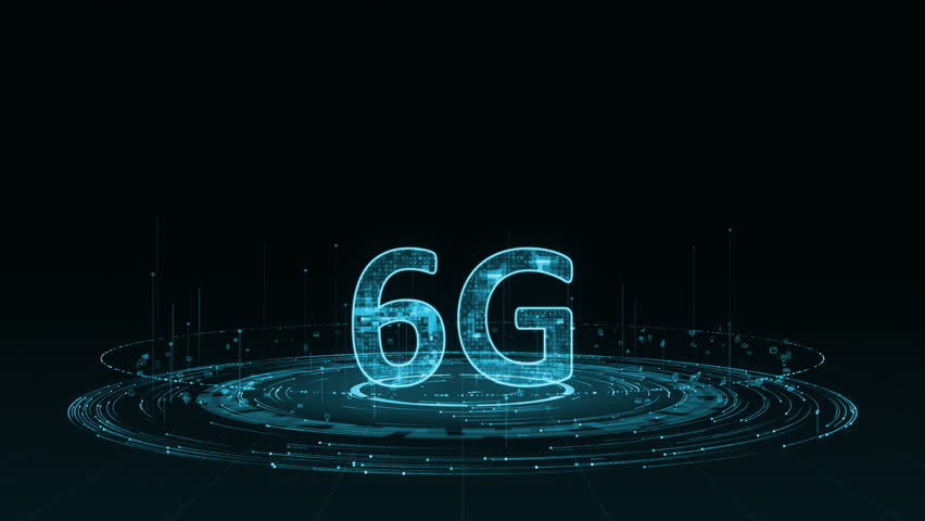 Motion graphic of Blue digital 6G letter with particle ring circle rotation with ai technology icon on futuristic abstract background generation of connection concepts - Powered by Shutterstock - Get 15% off with code: PIKWIZARD15