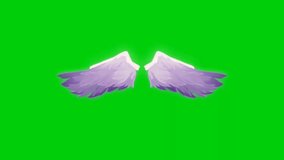real angel wings green screen , loops, fantasy fairy wings with a green screen, 4k video animation