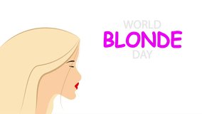 Blonde day world beautiful girl, art video illustration.
