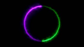 Green and purple neon  light trail circle looping on animation on black background. circularity looping. Abstract light  streak roundness, logo design, other digital online post etc.,  - Powered by Shutterstock - Get 15% off with code: PIKWIZARD15