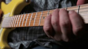 Man playing electric guitar. 4k video footage UHD 3840x2160