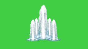 Waterfalls green screen motion graphics,water falling animation on green screen, a waterfall on chroma-key effect, 3D Animation, Ultra High Definition, 4k video