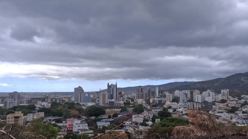 Timelapse In The Mauritian Capital Port Louis, Cloudy Weather