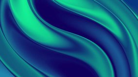 Smooth teal blue gradient flowing curve waves. Abstract motion background. Seamless looping animation