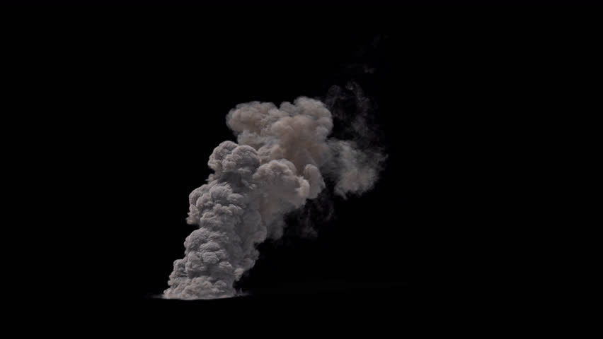 4K Looping Smoke Plume Windy With Alpha Channel -6