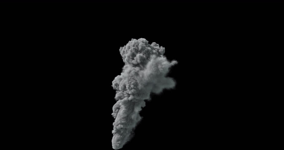 4k massive-smoke plume  With Alpha Channel -3