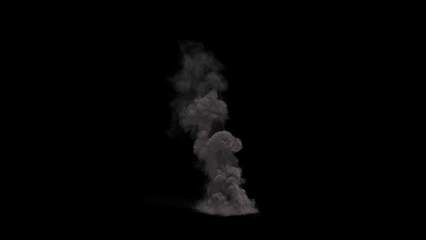 4K Looping Smoke Plume Small With Alpha Channel -5 