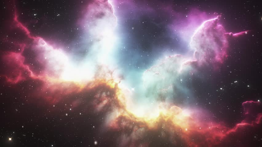 Galaxies in open space. Video background on space theme. High quality 4k footage