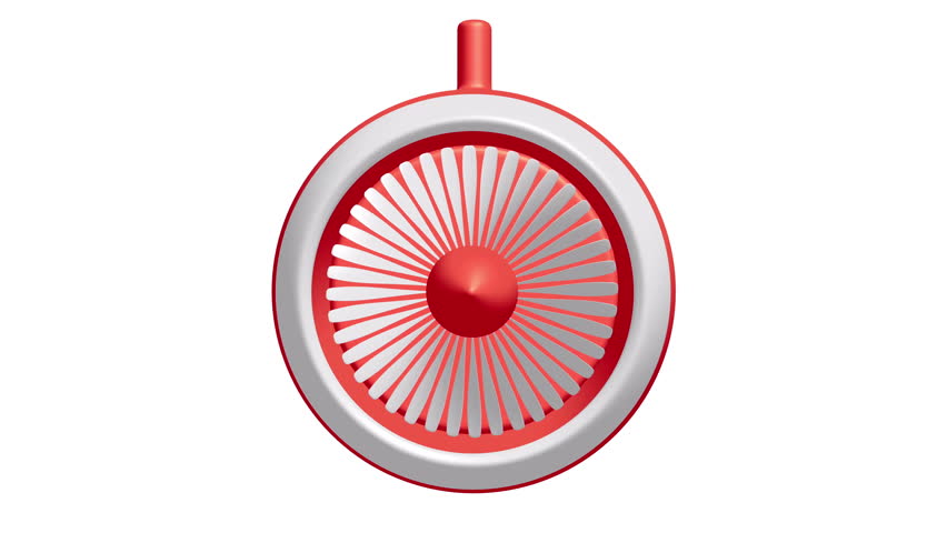 Turbo jet plane engine. 3d render endless loop. 4K FullHD and HD render footage animation on white