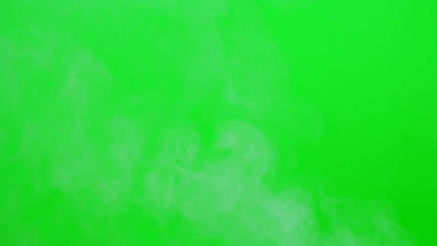 Smoke fog or smog concept, Slow motion smoke flowing on green screen background, white smog gas on chroma key screen, close up view mist steam or vapor flow up motion on green wallpaper Royalty-Free Stock Footage #1107134099