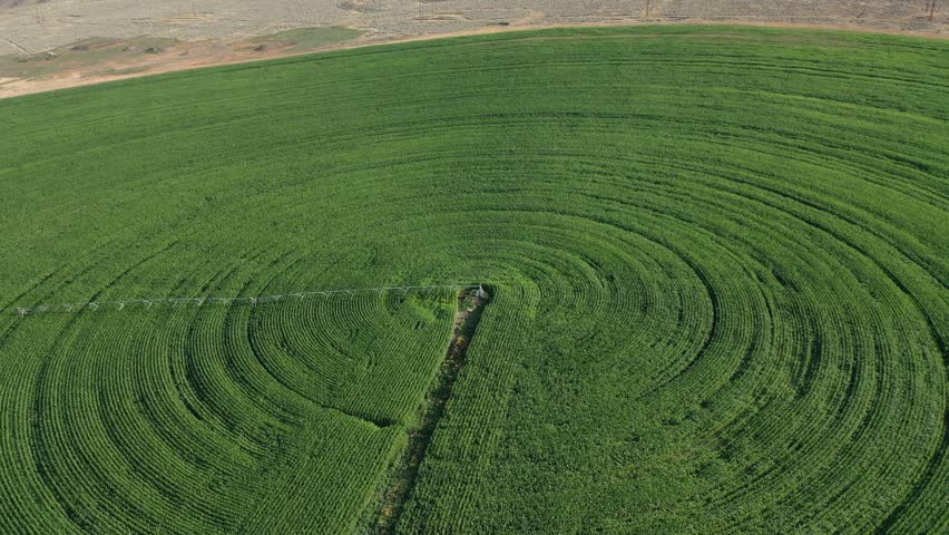 Innovative Agriculture: Center-Pivot Irrigation Nurturing Crops in Cache Creek, British Columbia, Canada