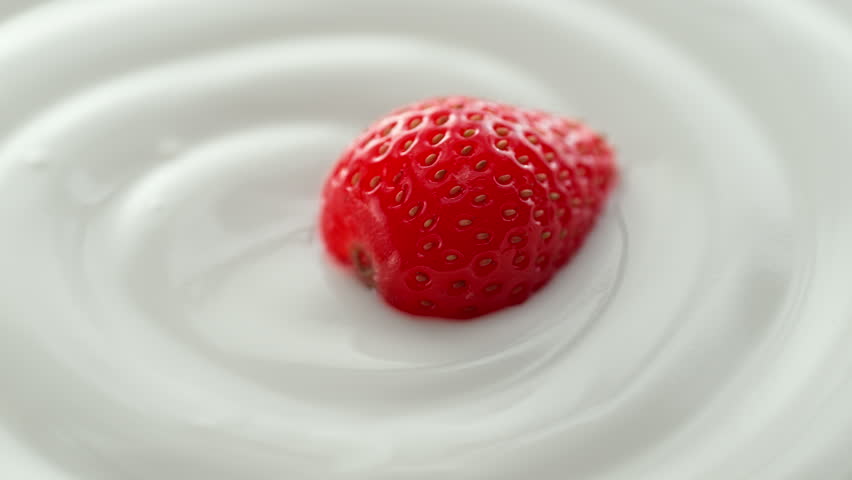 Strawberry Scooped with Silver Spoon from Creamy Thick Yogurt in Macro and Slow Motion Royalty-Free Stock Footage #1107140087