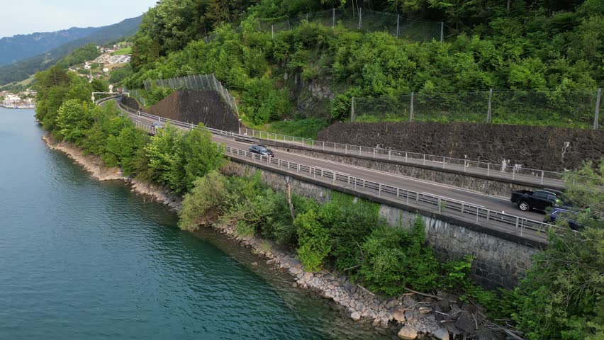 Switzerland tourism offers many scenic road trips next to lakes and mountains