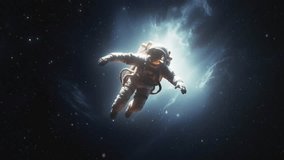 An astronaut who got lost in space. Lonely cosmonaut. High quality 4k footage - Powered by Shutterstock - Get 15% off with code: PIKWIZARD15