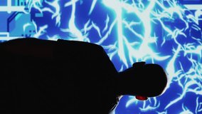 Vertical video Engineer looks at neural network projection to ensure machine learnign big data processing, artificial intelligence development. AI brain deep learning and cloud computing science - Powered by Shutterstock - Get 15% off with code: PIKWIZARD15