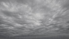 sky timelapse of massive gray rain dark storm clouds - loop video