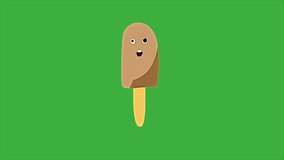 Animation loop video food cartoon ice cream on green screen background, remove green background use software editing what you using